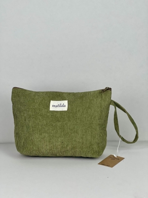 Neceser maxi en pana La Matilda color verde