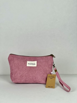 Neceser grande en pana  La Matilda color rosa
