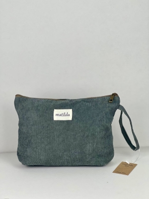 Neceser maxi en pana La Matilda color gris