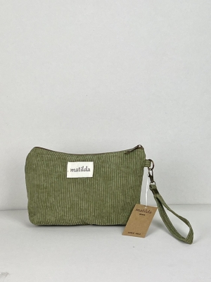 Neceser grande en pana  La Matilda color verde