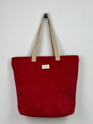 Bolsa Tote Bag grande en pana La Matilda  color granate
