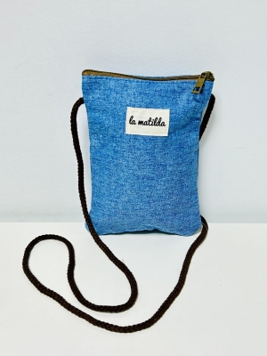 Bolso cuelga mvil La Matilda color azul