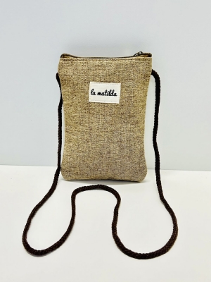 Bolso cuelga mvil La Matilda color tostado