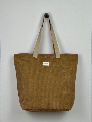 Bolsa Tote Bag grande en pana La Matilda  color tostado
