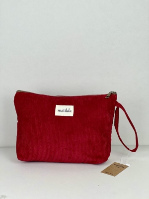 Neceser maxi en pana La Matilda color granate