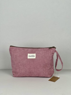 Neceser maxi en pana La Matilda color rosa