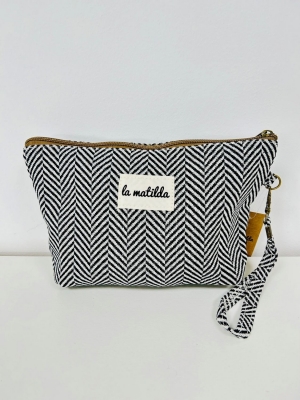Neceser grande La Matilda color espiga negro y blanco