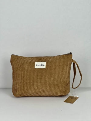 Neceser maxi en pana La Matilda color tostado